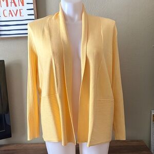 CJ Banks Sunny Yellow Open Cardigan